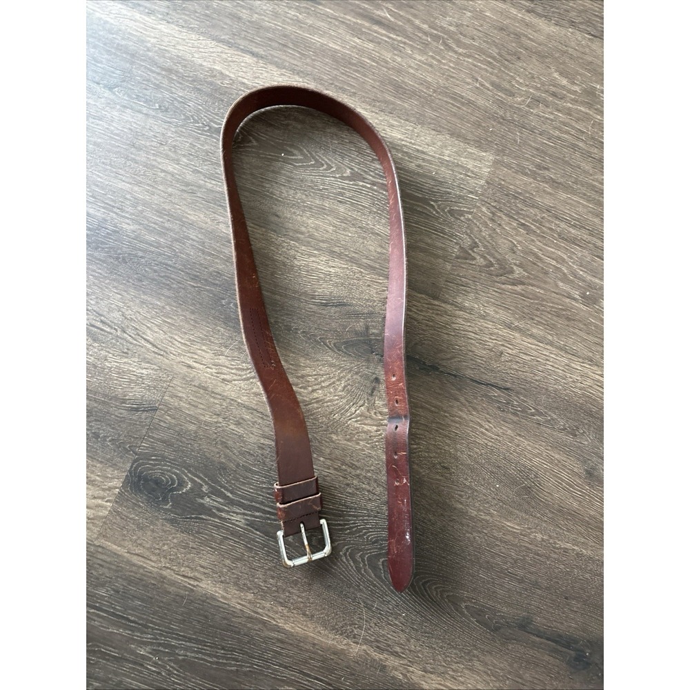 Vintage Polo Ralph Lauren Mens Brown Leather Roller Buckle Belt Size 36/90
